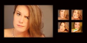 Photography album layout.  Bride making funny faces