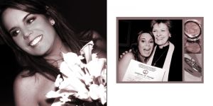 Wedding album layout, bride with minister